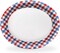 40pcs Gingham Oval Paper Plates 10" X 12" Large Patriotic Paper Plates Heavy Duty Red Blue White Disposable Dinnerware Set for 4th of July Independence Day Decorations Veterans Day Election Day